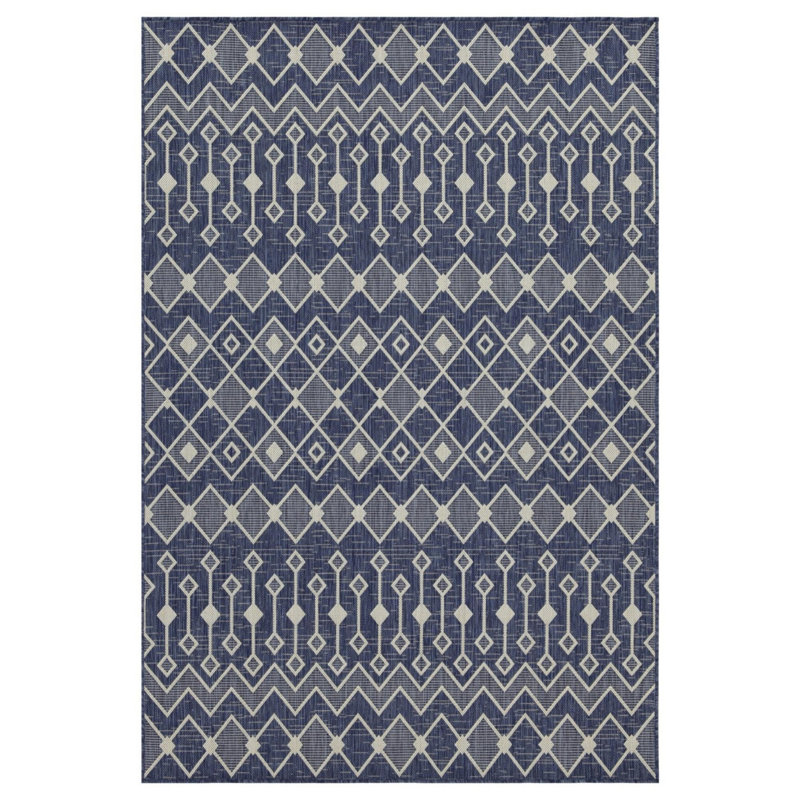 Tapis bleu intérieur / extérieur Sunshine, Rectangle 5 pi 3 po x 7 pi 3 po