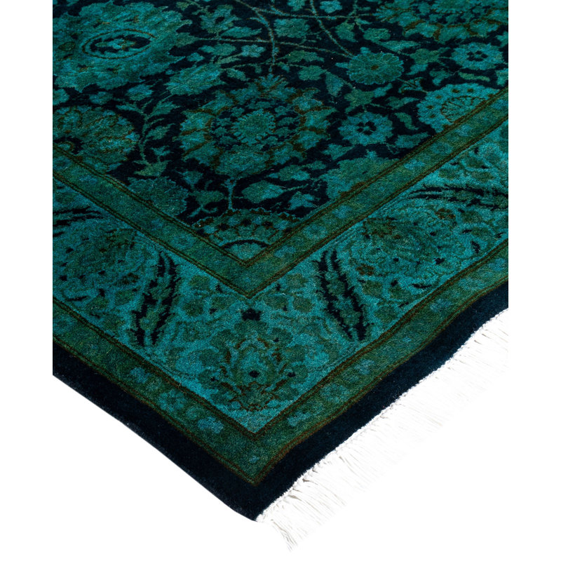 Overdyed One-of-a-Kind Runner 3'2" X 12'1" Hand Knotted Area Rug