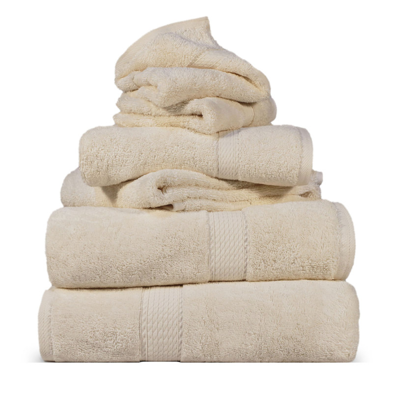 Scotia Egyptian Cotton Bath Towel Set, Cream, 6Pc Towel Set  (2Bath, 2Hand, 2Face)