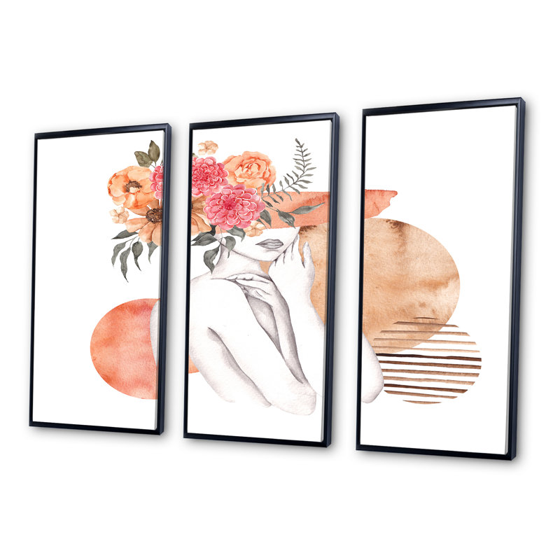 3 pièces, cadre flottant, impression sur toile, Cadre noir, L 36 po x H 28 po