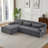Boneless L-Shape Sectional Oversized Sofa-282491334-282491352
