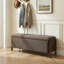 Banc de rangement rembourré 48 po avec pieds en bois massif 48 po-1883371494