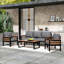 Ensemble de conversation d'extérieur 4 pièces pour 5 personnes, ensemble de canapé de patio avec table basse et coussins amovibles-131251752
