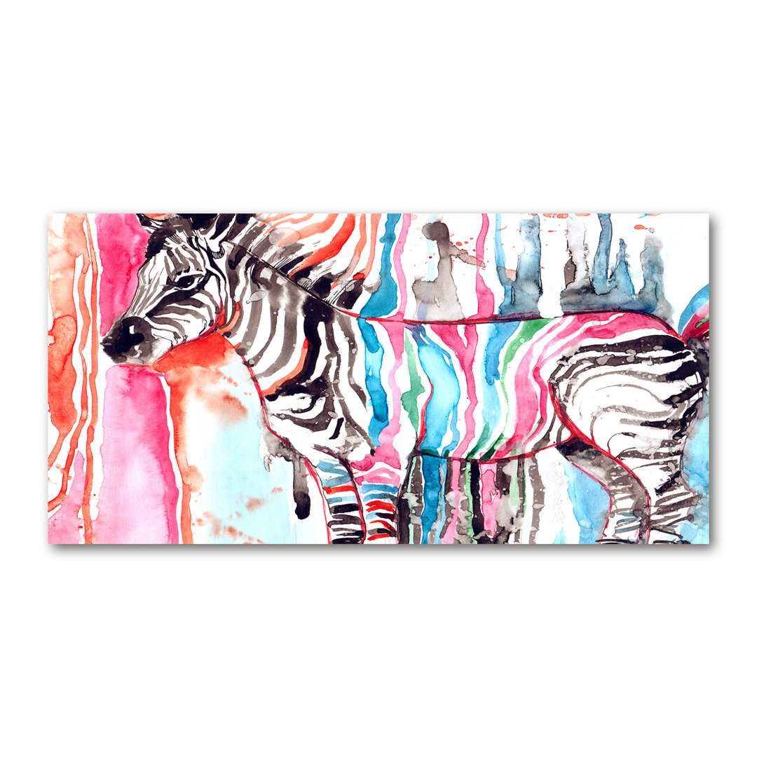 Buntes Zebra - Kunstdrucke auf Segeltuch