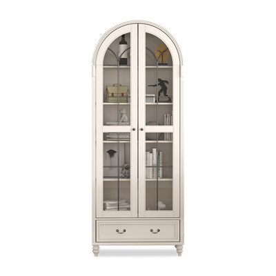 White Solid Wood+Glass Display Cases