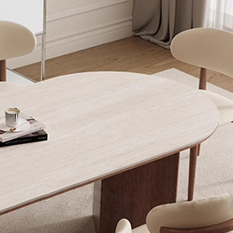 Table de salle à manger moderne en pierre frittée de style moderne, H 29,53 po x L 70,87 po x l 31,5 po