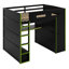 Lit mezzanine en bois avec bureau, garde-robe, grand espace de rangement et lumière DEL RVB-1585503622