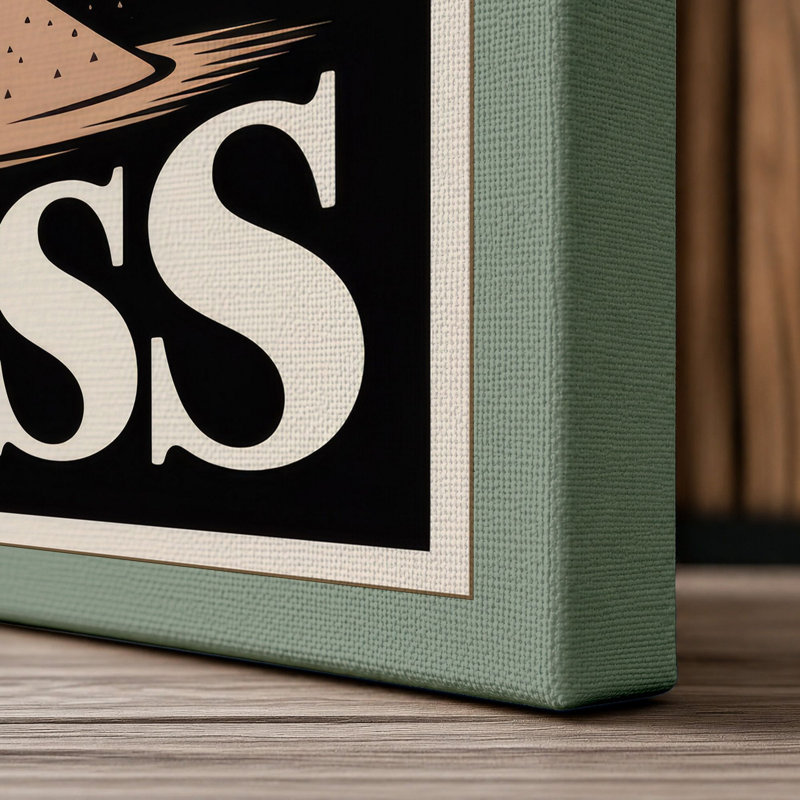 Fearless Typography - Wrapped Canvas, 36x24 - 91.4 x 61.0 cm, Sage Border