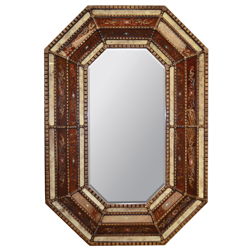 Miroir éclectique en verre peint Sindel