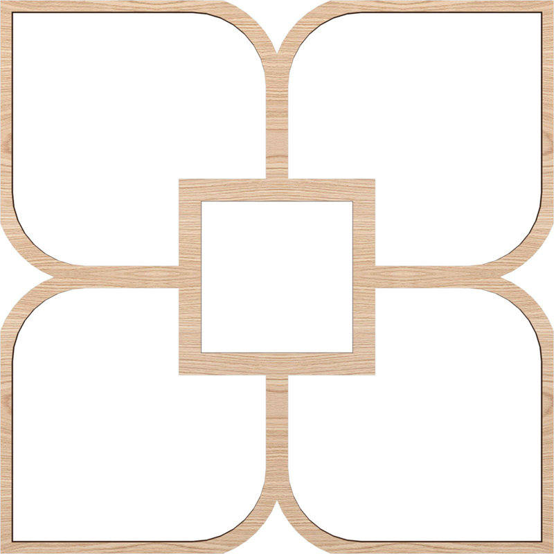 Charpente de plafond décorative Olivia, Chêne rouge, H 39 po x l 39 po x P 0,375 po