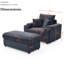Chaise longue rembourrée avec repose-pieds-290506450