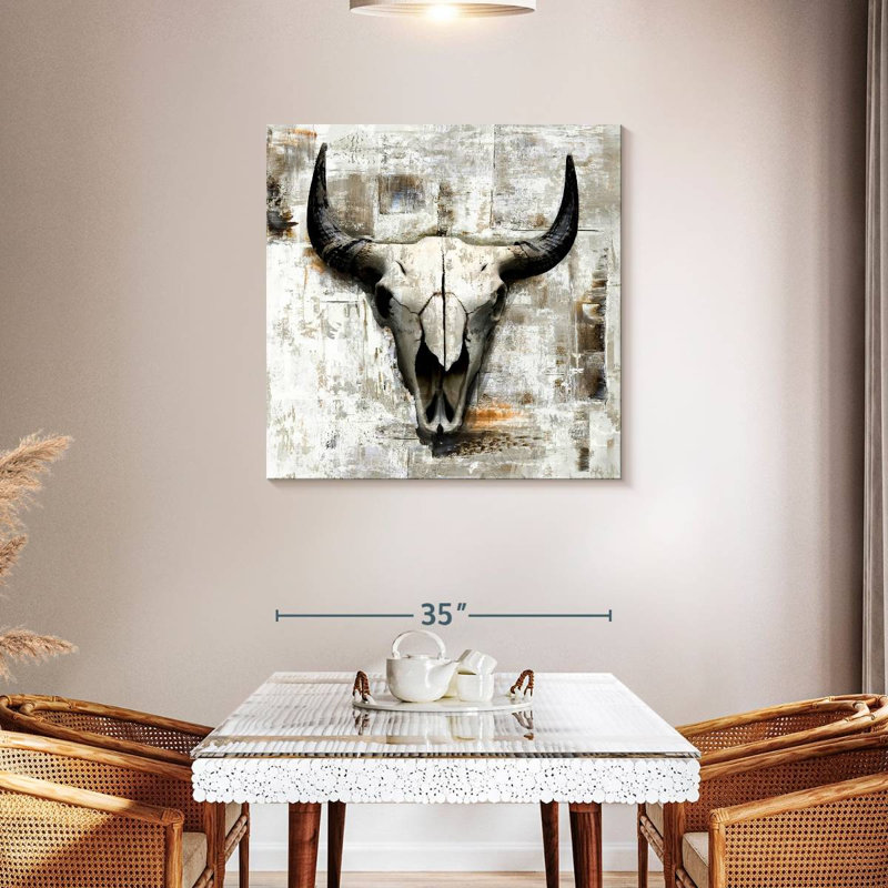 White Cowskull, 36" H x 36" W