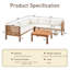 4-Piece Beige Wood Outdoor Sectional Sofa Set With Table