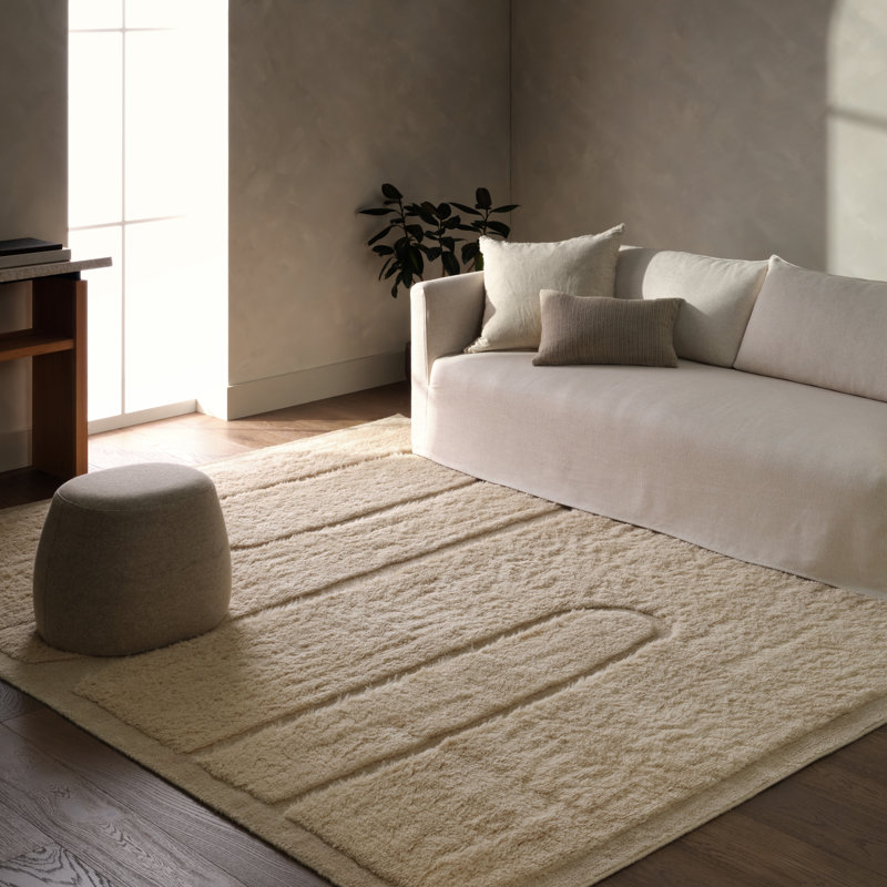 Jaipur Living Sarra Handwoven Modern/Contemporary Ivory Shag Area Rug (8'X10'), Rectangle 10' x 14'