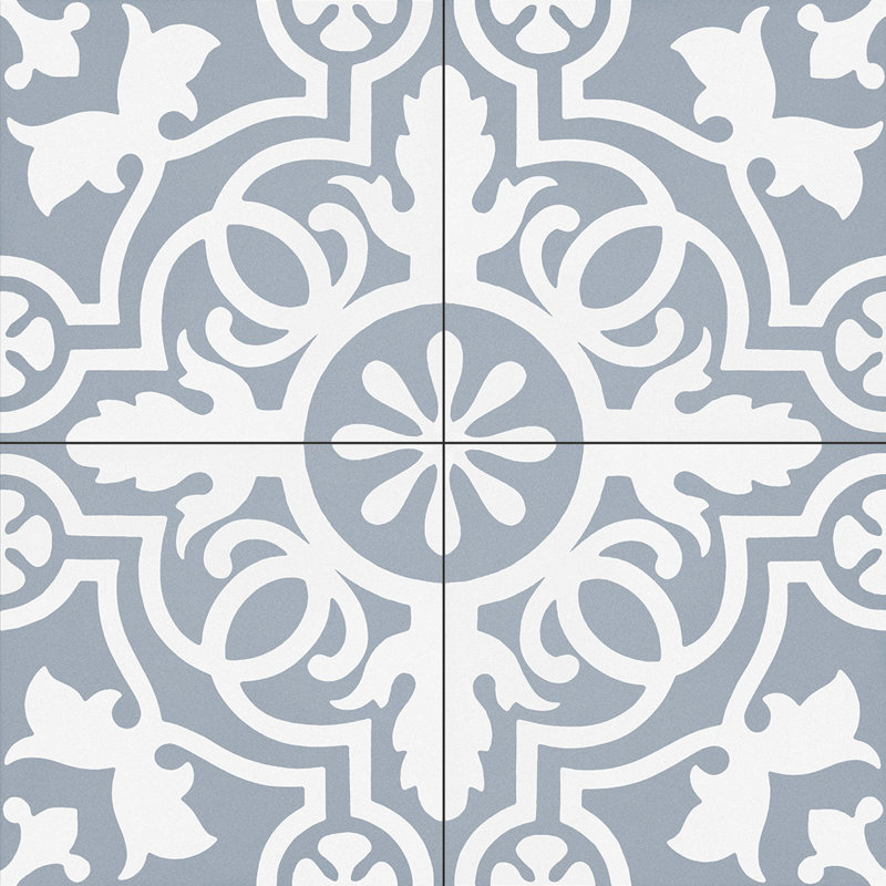 Bliss 8-in. Encaustic Spanish/Moroccan Patterned Matte Porcelain Wall & Floor Tile, Beaux