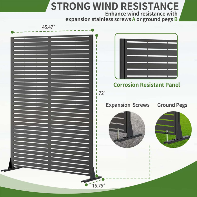 Metal Privacy Screen for Outdoor Freestanding