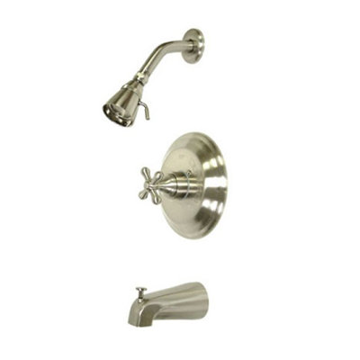 Vintage Thermostatic Pressure Balanced Tub and Shower Faucet with Metal Cross Handles