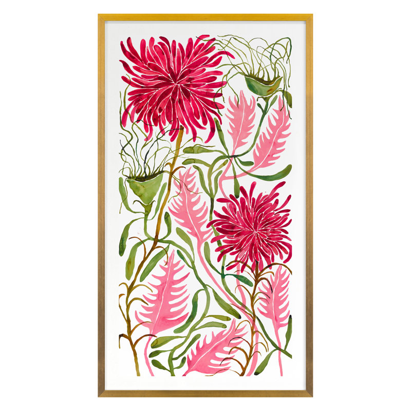 Fleurs sauvages 17 par Judith Bigham - Peinture sur papier, Papier avec cadre blanc
