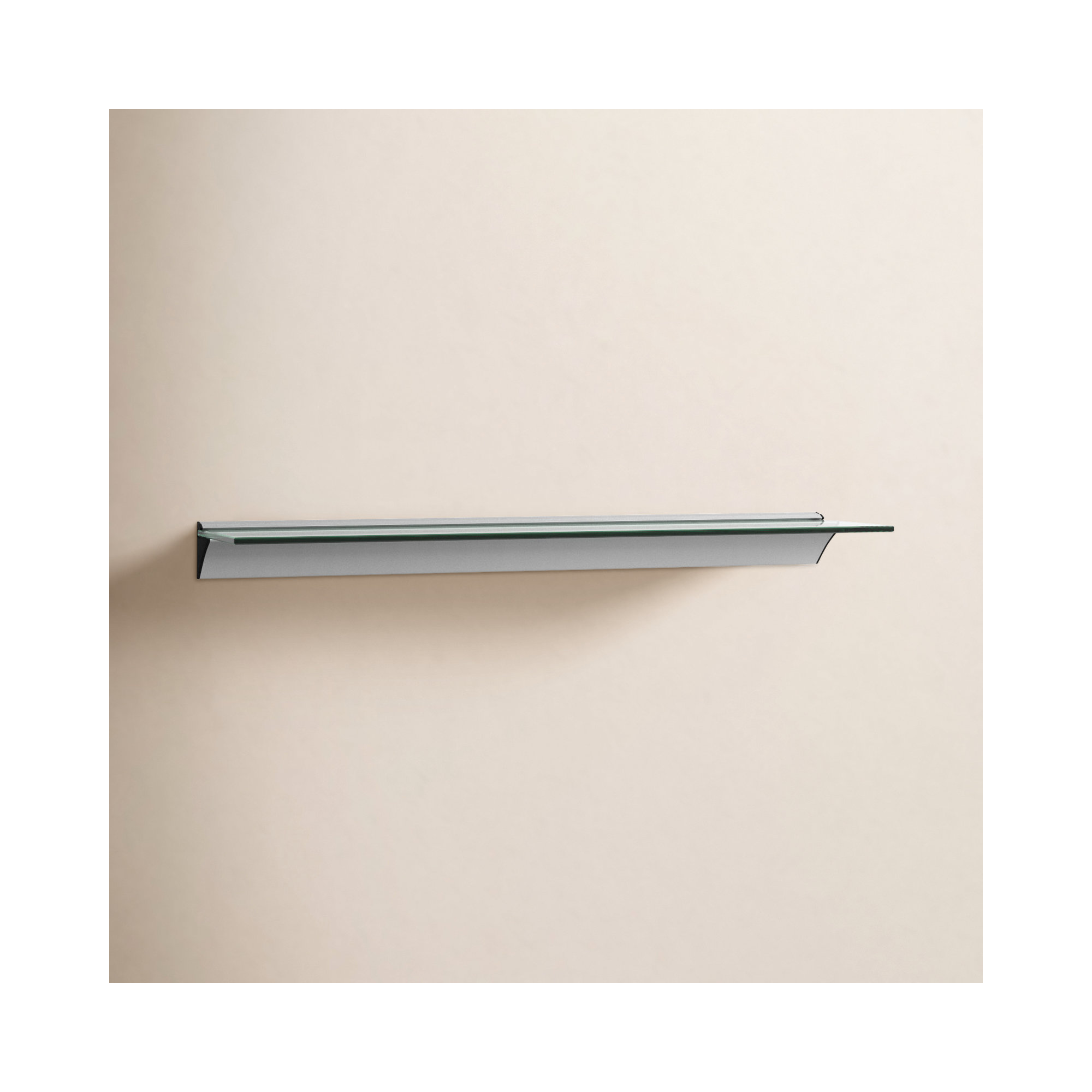 Fio Glass Floating Shelf, 2" H x 24" W x 6" D