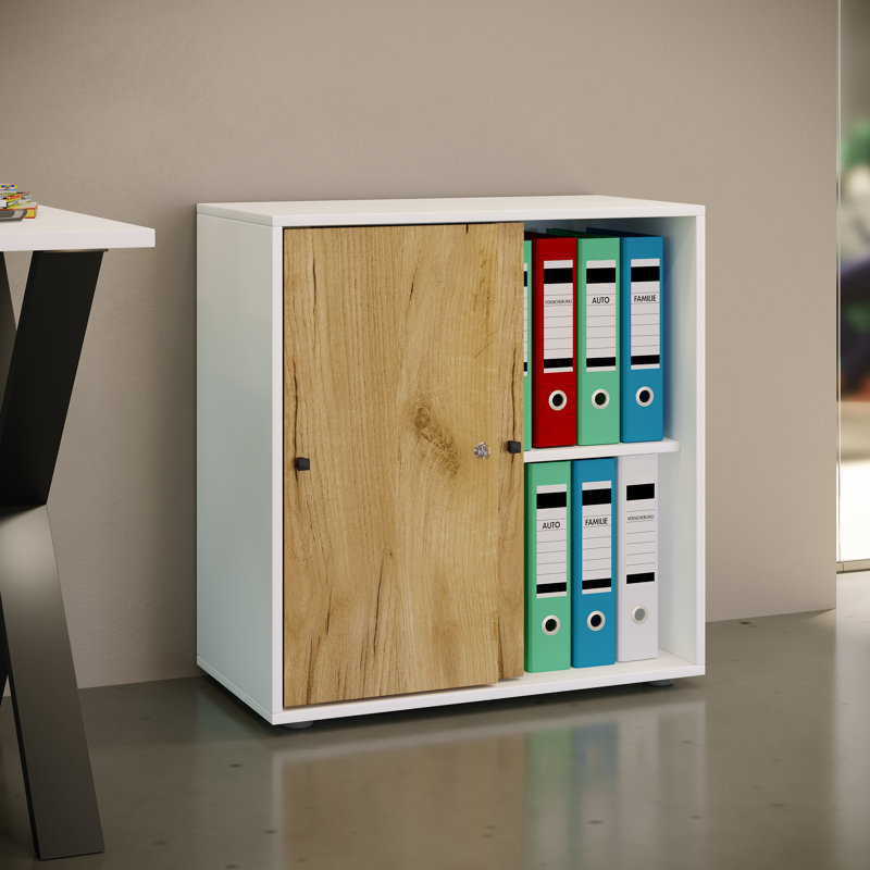 Reshaun Storage Cabinet, White/Natural