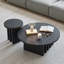 Table basse ronde en bois massif Wabi-sabi