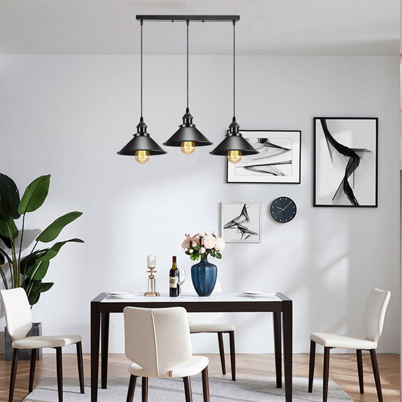 Crestview 3 - Light Black Kitchen Island Pendant