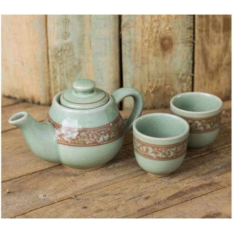 Canora Grey Étienne 15oz. Floral Teapot