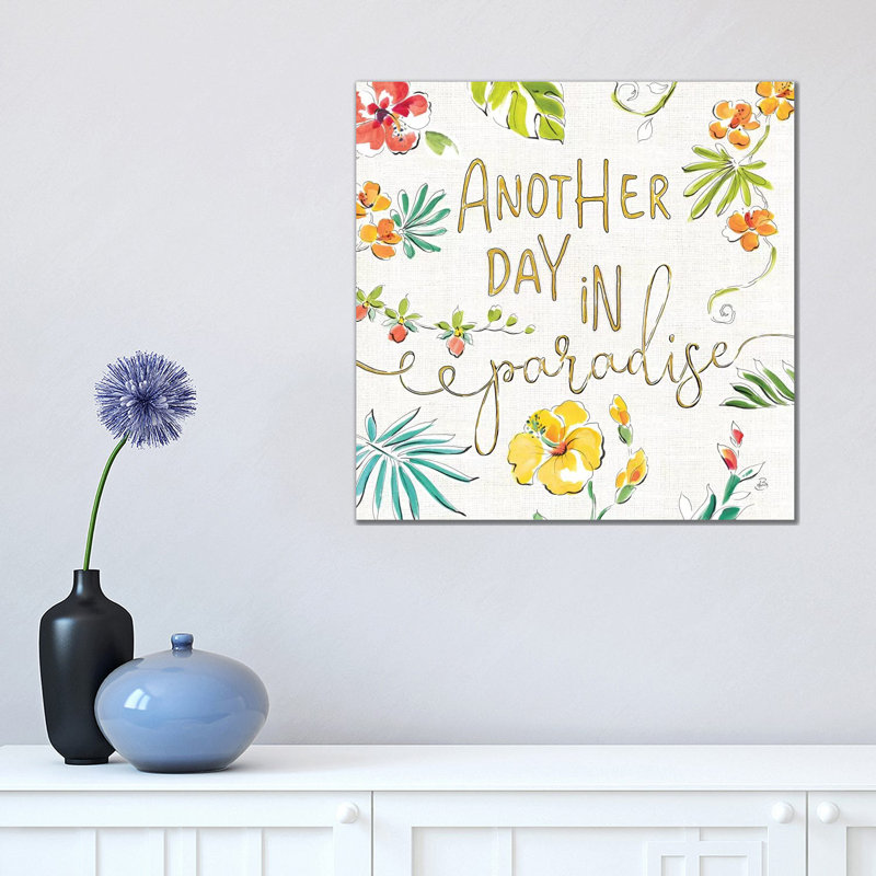 Tropical Oasis, White VII 1 Piece Wrapped Canvas Wall Art, 45.72 cm H x 45.72 cm W x 1.91 cm D