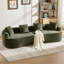 Causeuse incurvée, petit canapé en chenille avec 3 coussins, canapé profond pour appartement, salon, aucun assemblage requis-798921756-798921759