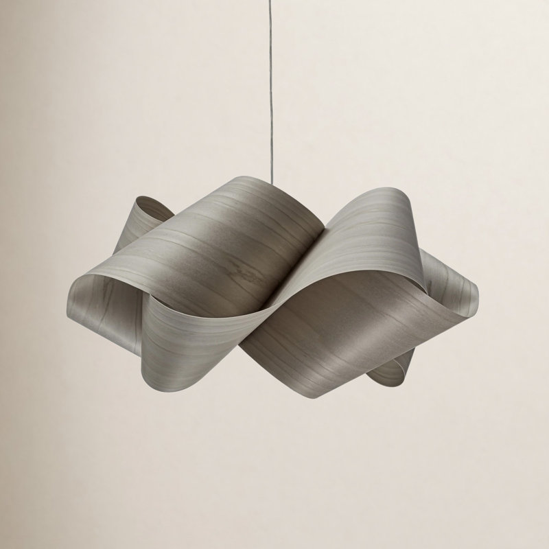 Luminaire suspendu Swirl par Ray Power, Gris, Nickel, E26