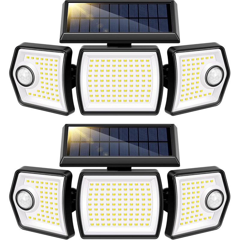 Projecteur solaire à 2 têtes imperméable 2500LM IP65