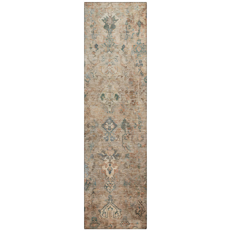Machine Washable Indoor/Outdoor Matteson ACN2320 Global Rug, Runner 2'3" x 7'6"