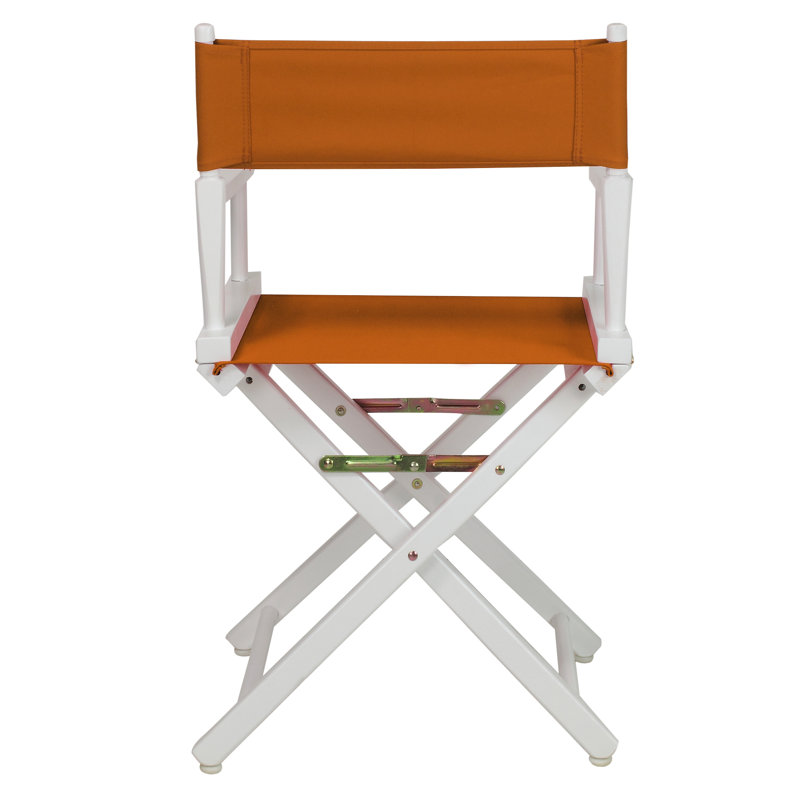 18" Folding Director Chair, White, Mango