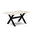 6 Piece Dinette Set Contains a Rectangle Dining Table with X-Legs and 4 Dark Gotham Grey Linen Fabric Parson Chairs with a Bench, Wire Brushed Black Finish-85821368-85821370-126725363