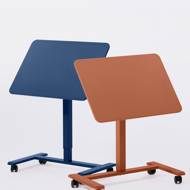  Anydesk Fold Mobile Sit Standing Desk, Portable With Lockable Wheels, Foldable Stand Desk, Rolling Computer Workstations, Used For Home, Couch Side Table, Bedside Table Used In Bed Room Kitchen (coral)