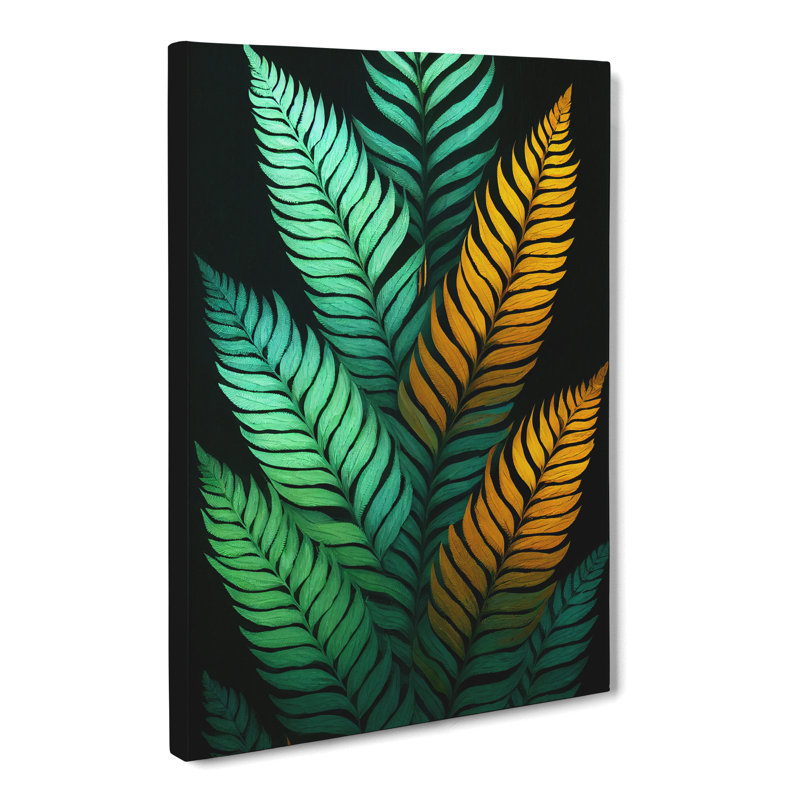 Venilale Fern Leaf Cyber - Wrapped Canvas, 50cm H x 35cm W x 3cm D