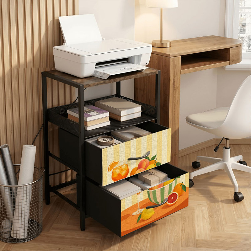Table de chevet 2 tiroirs avec station de charge, table de chevet pour chambre avec ports USB et amp; Table de chevet noire Outlets Outlet