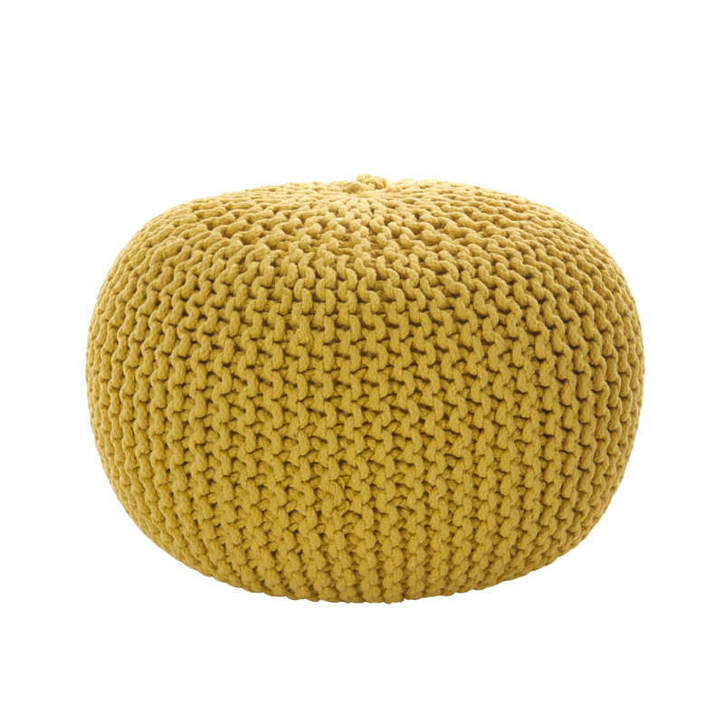 Odriscoll Upholstered Pouf, Yellow