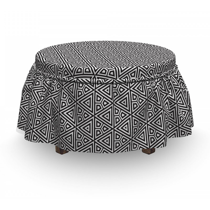 Housse pour repose-pieds triangle monochrome