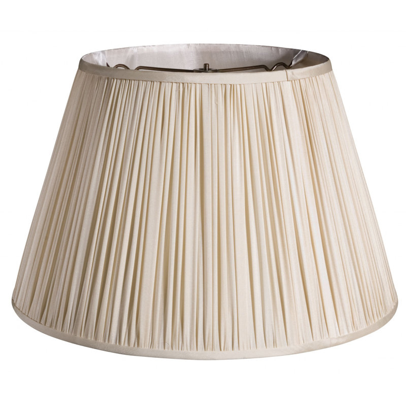 19" Ash Slanted Pleated Tafetta Lampshade, Magnolia, 10" H x 16" W x 16" D