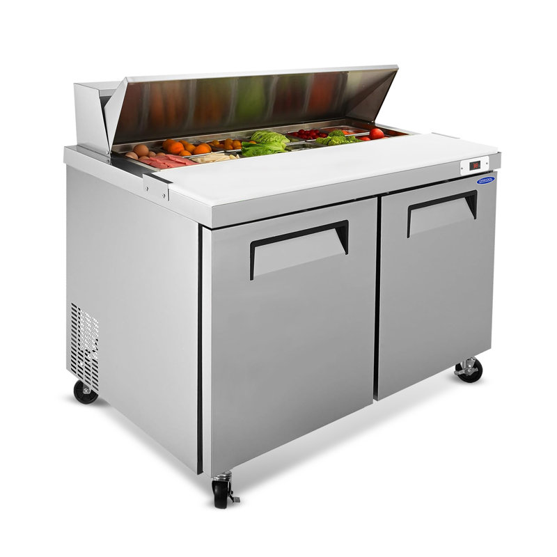 Réfrigérateur de table de préparation à sandwich et à salade Fennel 48 pouces avec planche à découper, entreposage au froid, certifié ETL