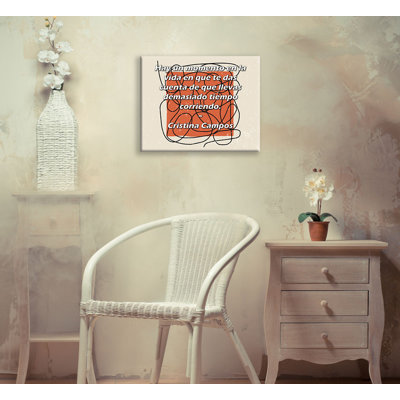 ArtsyQuotes Gallery Wrapped Canvas By Cristina Campos: "Hay un momento en la vida en que te das cuenta de que llevas demasiado tiempo corriendo."