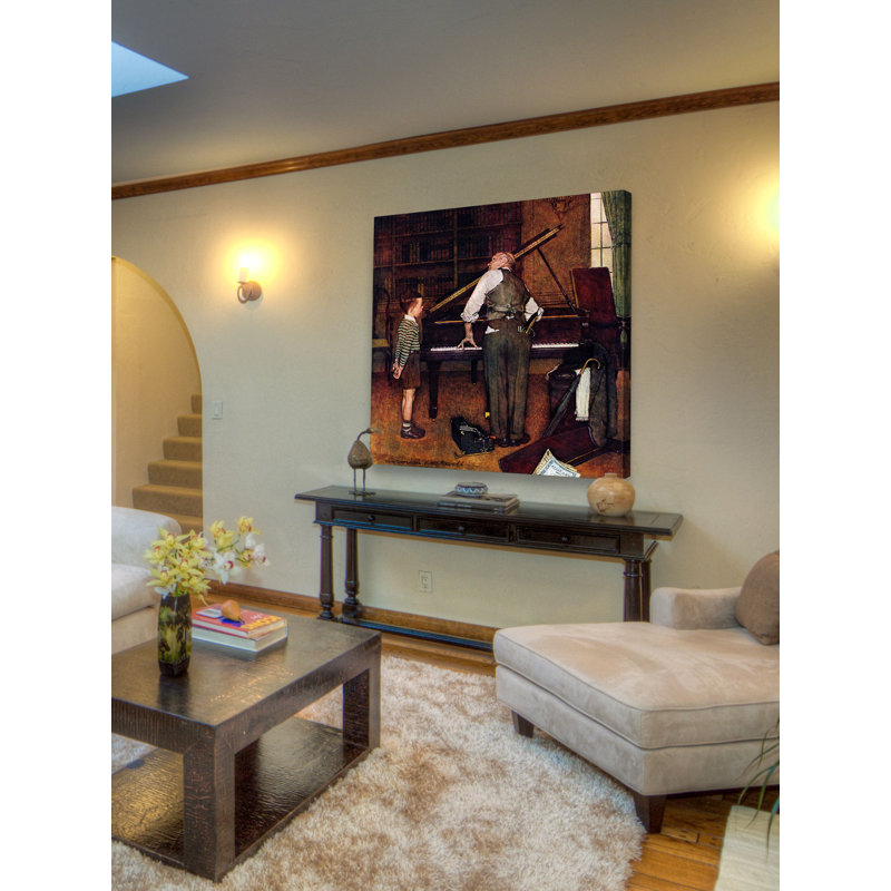 Piano Tuner by Norman Rockwell - Wrapped Canvas Print, 46 cm H x 46 cm W