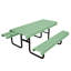 Grandes tables de patio en métal vertes, table de pique-nique commerciale en acier pour la salle à manger
