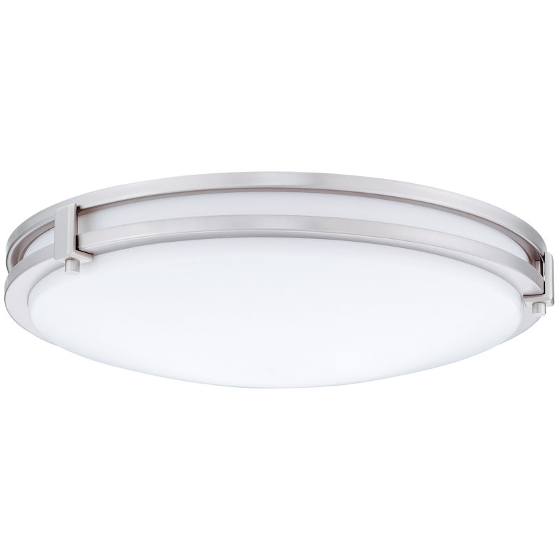 Plafonnier encastré simple 16 po Saturn, Nickel brossé, 4 000 K