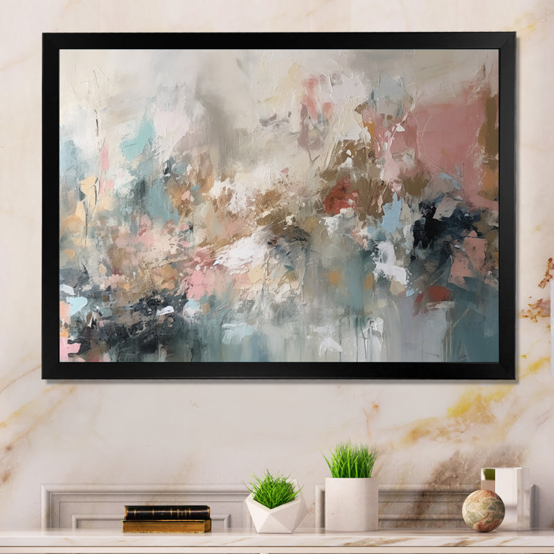 "Brushstroke", peinture abstraite I, Cadre photo unique, H 30 po x l 40 po, Noir