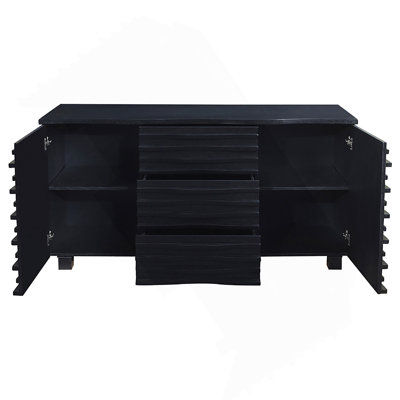 Monette Black 3-Drawer Server