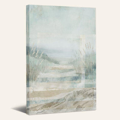 «Seafoam Green and Beige Coastal Dunes», art mural