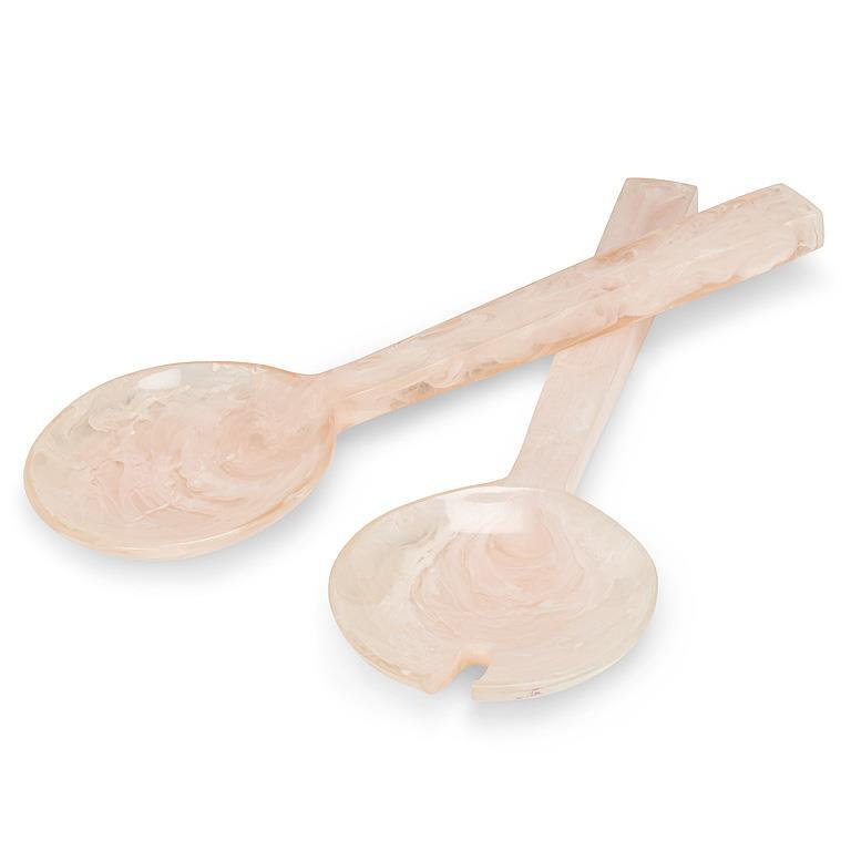 Oversize Pale Pink Salad Serving Utensils, Pale Pink