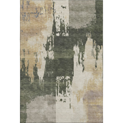 Premium Machine Washable Mayfield AMF2347 Abstract Rug